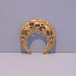 Gold  Plated Metal Filigree Crescent