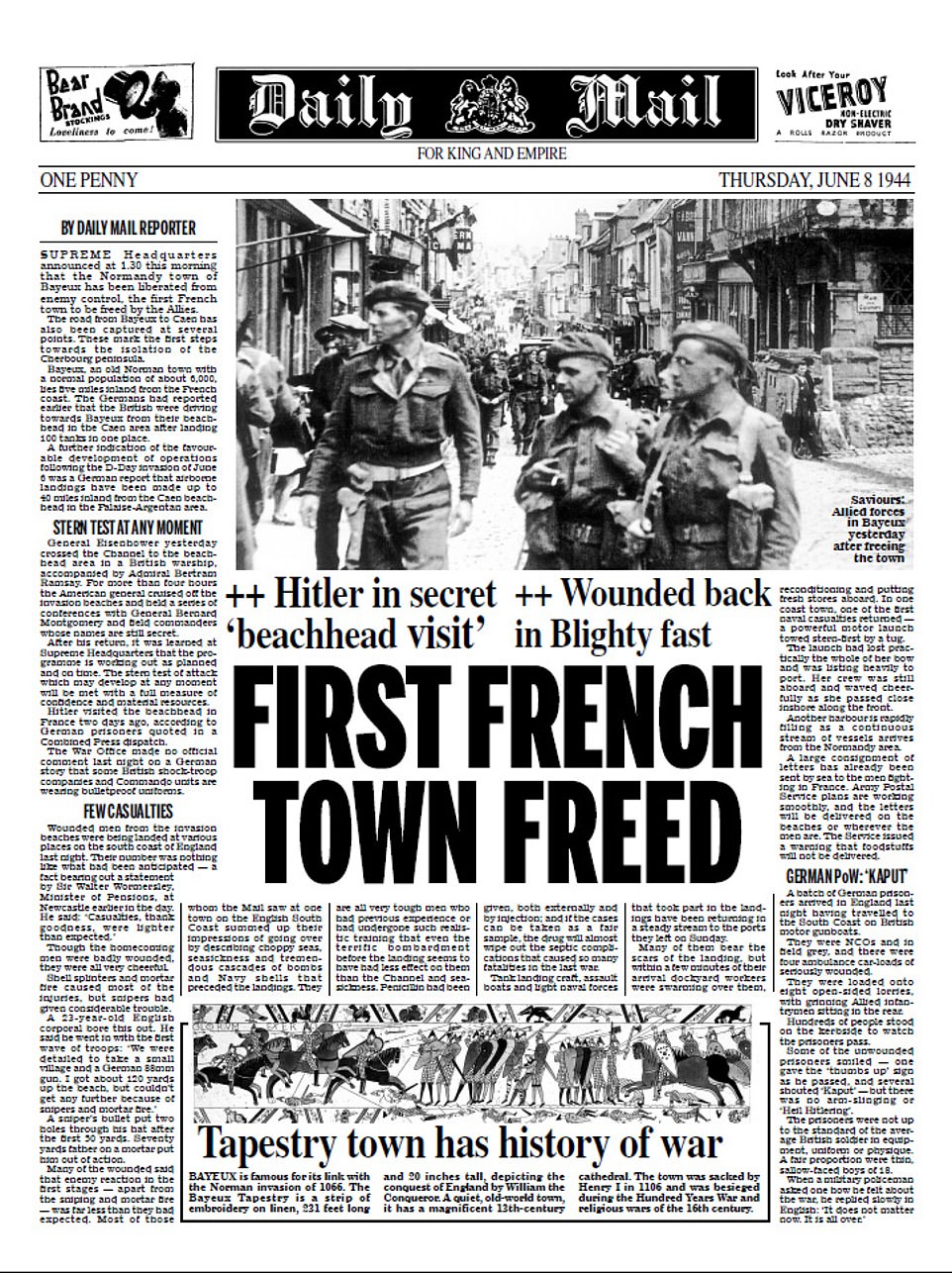 Daily Mail Newspaper  war edition June 1944