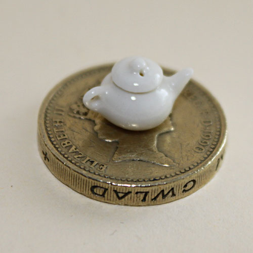 Tiny 1/24th China Teapot White