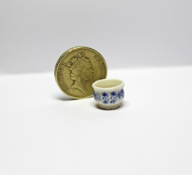 1/24th Fancy Blue And White China Planter Pot