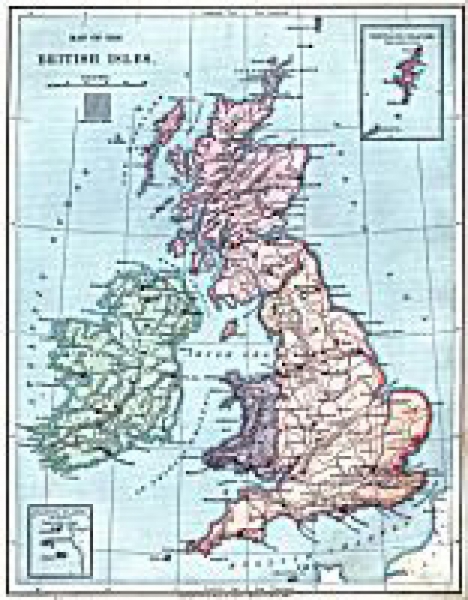 1/24th Scale Map Of Great Britain And Ireland