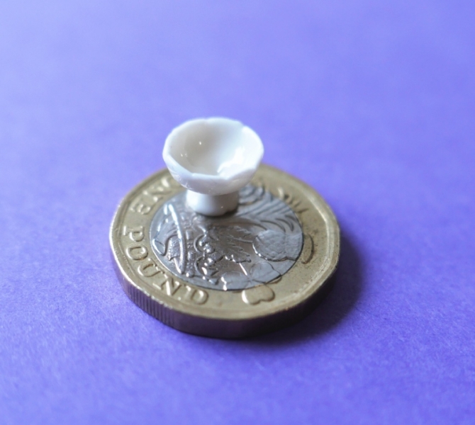 1/24th Scale Small White China Punch Bowl 10mm