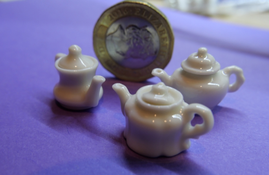 Set Of Three 1/24th Scale Fancy Teapots