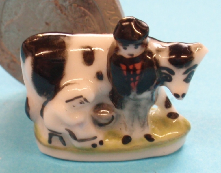 China Milking-Time Ornament (Black & White Cow)