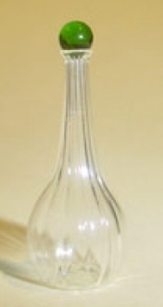 Fluted Decanter with a Green Stopper