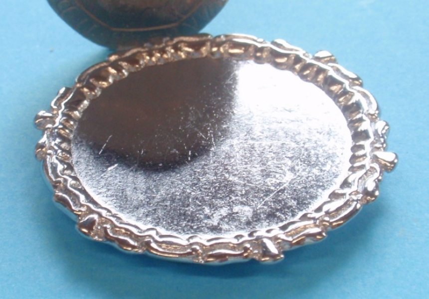 Round Silver Serving Tray