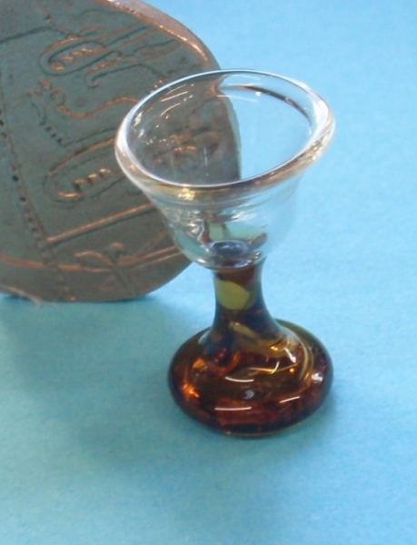 Sundae Dish with Amber Stem