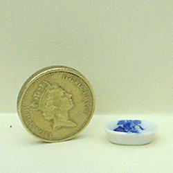 1/24th Scale China Oval Pie Dish Blue And White