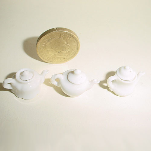 Set Of Three China Fancy Teapots