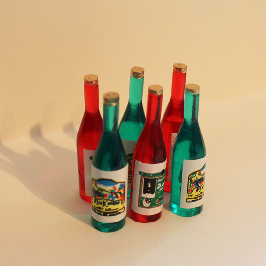 Set Of 6 Wine Bottles