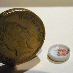 1/24th Scale Small China Flan Dish Floral 9mm