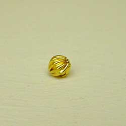 Gold Plated Round Flutted Bead.