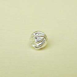 Silver Plated Round Flutted Bead