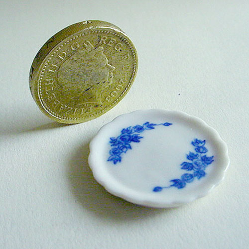 1/24th Blue And White Floral China Tray