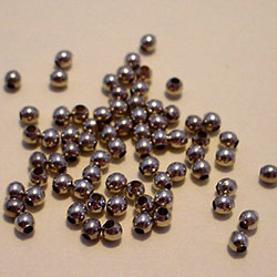 144 x 2mm Nickle Plate Round Beads