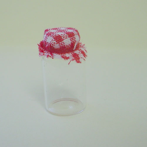 Glass  Jam Jar with Gingham Cloth Top