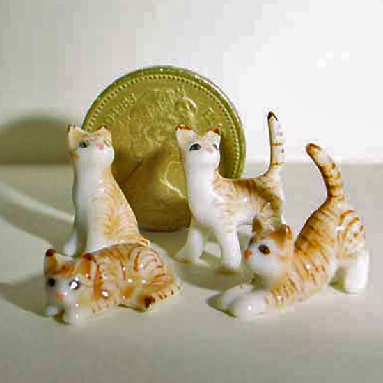 1/24th scale Family Of Ginger Tabby Cats or 1/12th scale Kittens