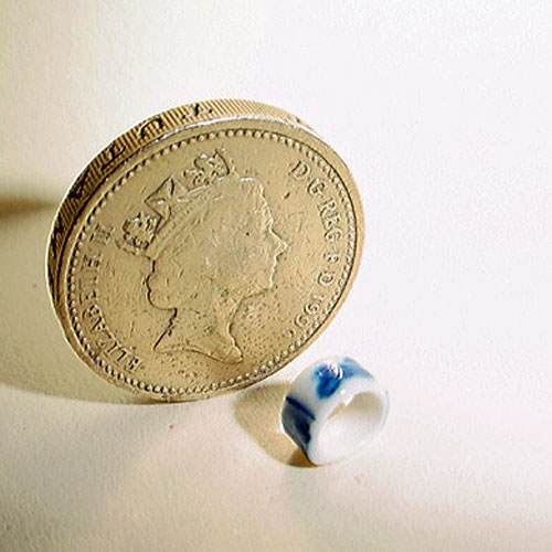 Blue And White China Napkin Ring