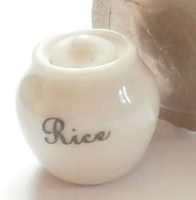 Ceramic Kitchen Storage Jar with Lid - Rice