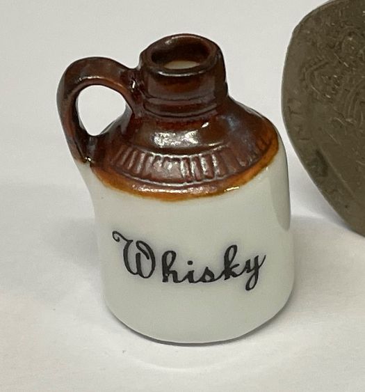 Brown Semi Glazed Whisky Flagon