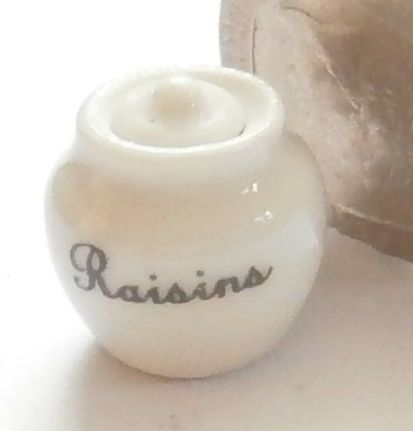 Ceramic Kitchen Storage Jar with Lid - Raisins