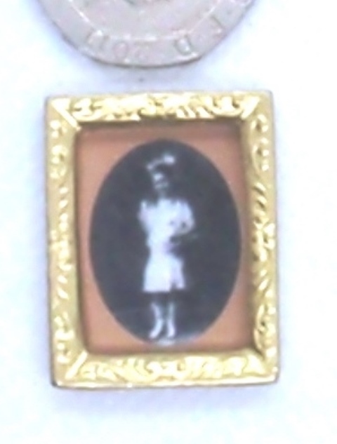 Square Gold Frame  - Girl with Basket