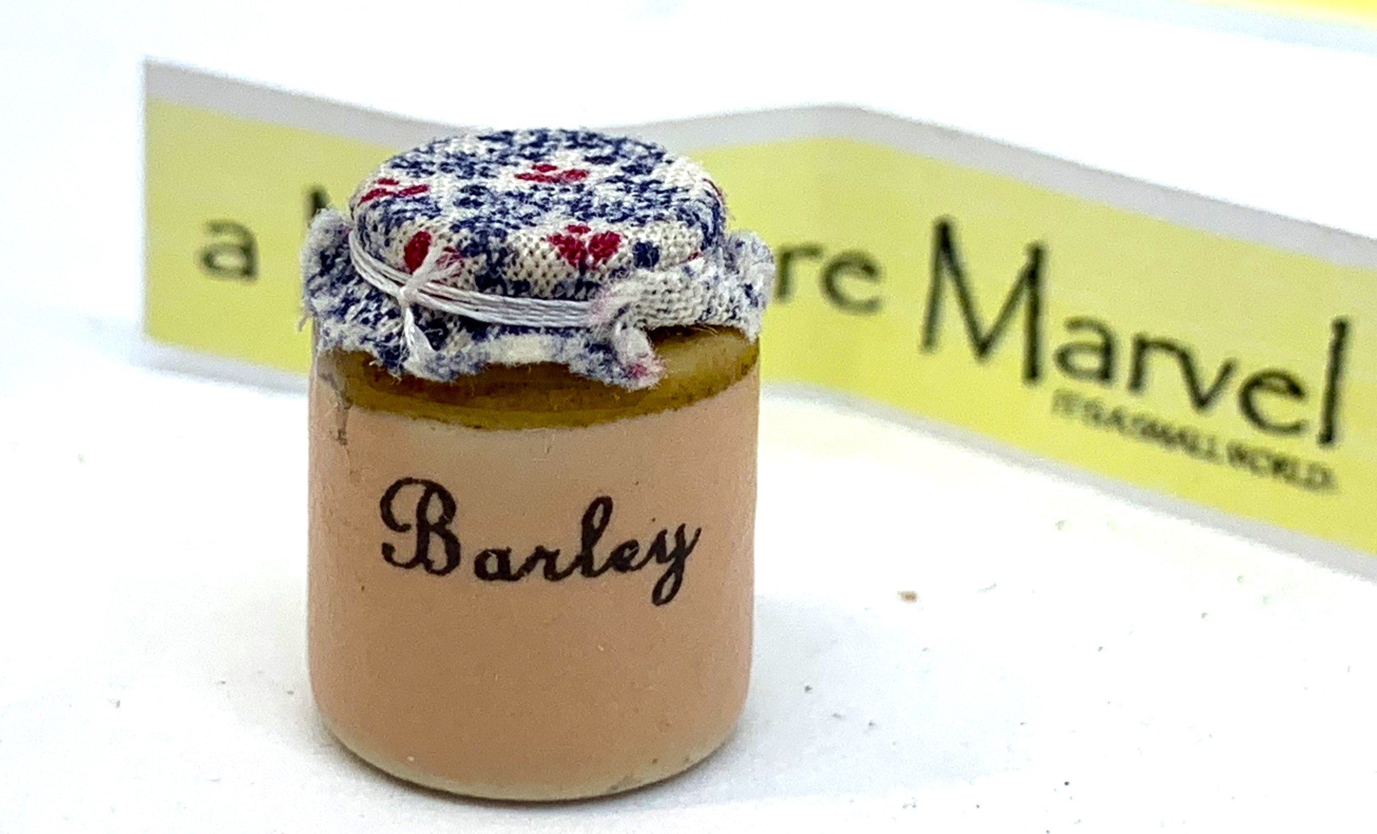 Barley Stoneware China Storage Jar with tied cover