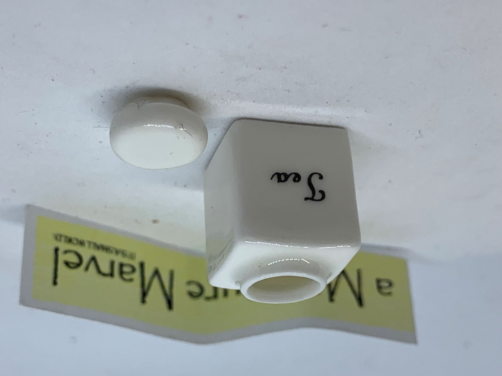 Square White China Storage Jar - Tea