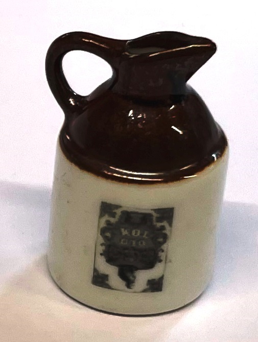 Semi Glazed  Large China  Jug of Old Tom Whisky