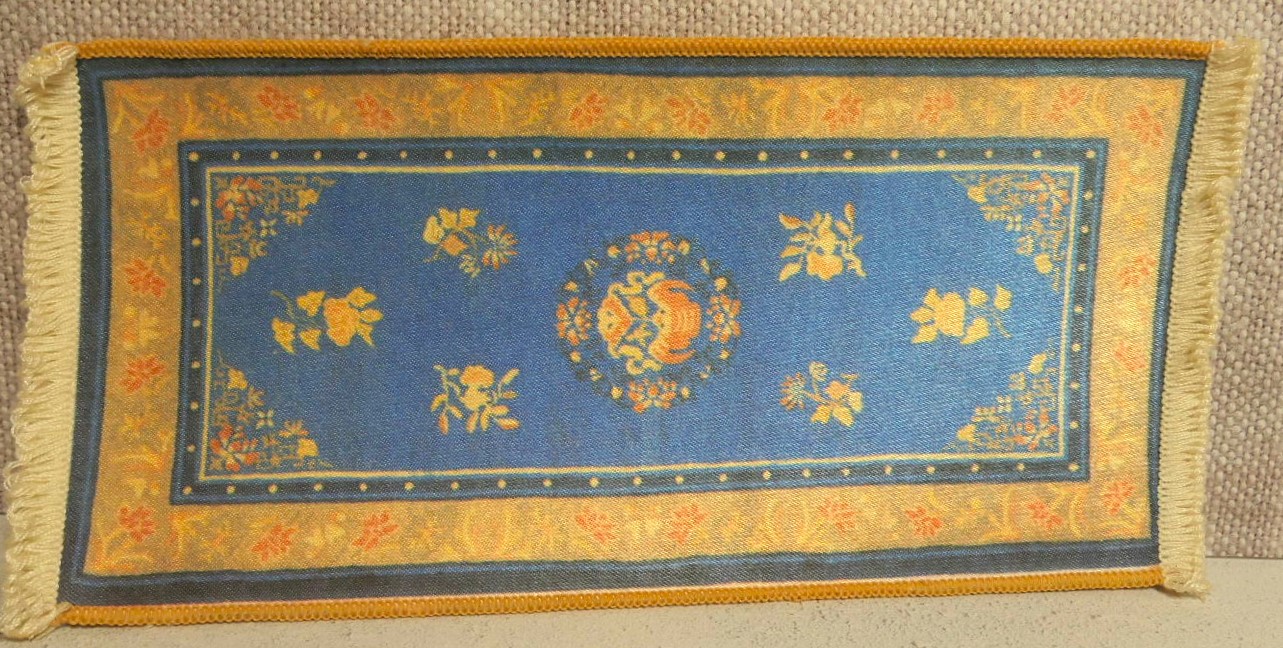 Turkish Rug in blue and gold