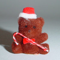 Flock Christmas Bear Dark Brown