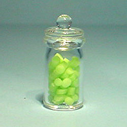 Glass Jar Of Green Bath Salts