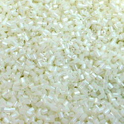 Cream Pearlized Glass Bugle Beads