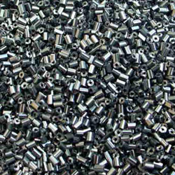 Jet Black Glass Bugle Beads