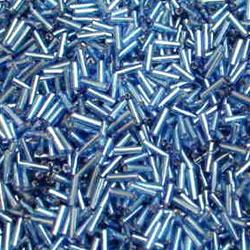 Air Force Blue Glass Bugle Beads