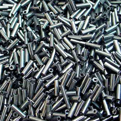 Jet Black Glass Bugle Beads