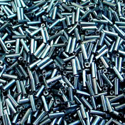 Charcoal Glass Bugle Beads