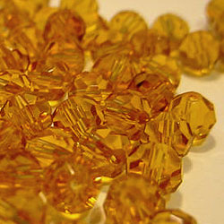 25 x Dark Amber Round Facets