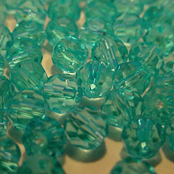 25 x Aqua Marine Round Crystal Facets