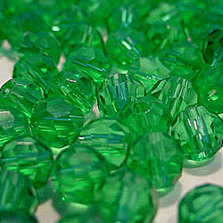 25 x Emerald Green Round Crystal Facets