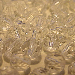 25 x Clear Round Crystal Facets