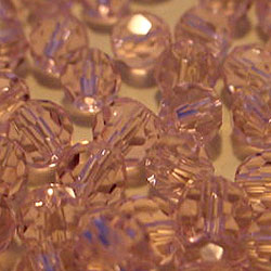 25 x Rose Pink Round Crystal Facets