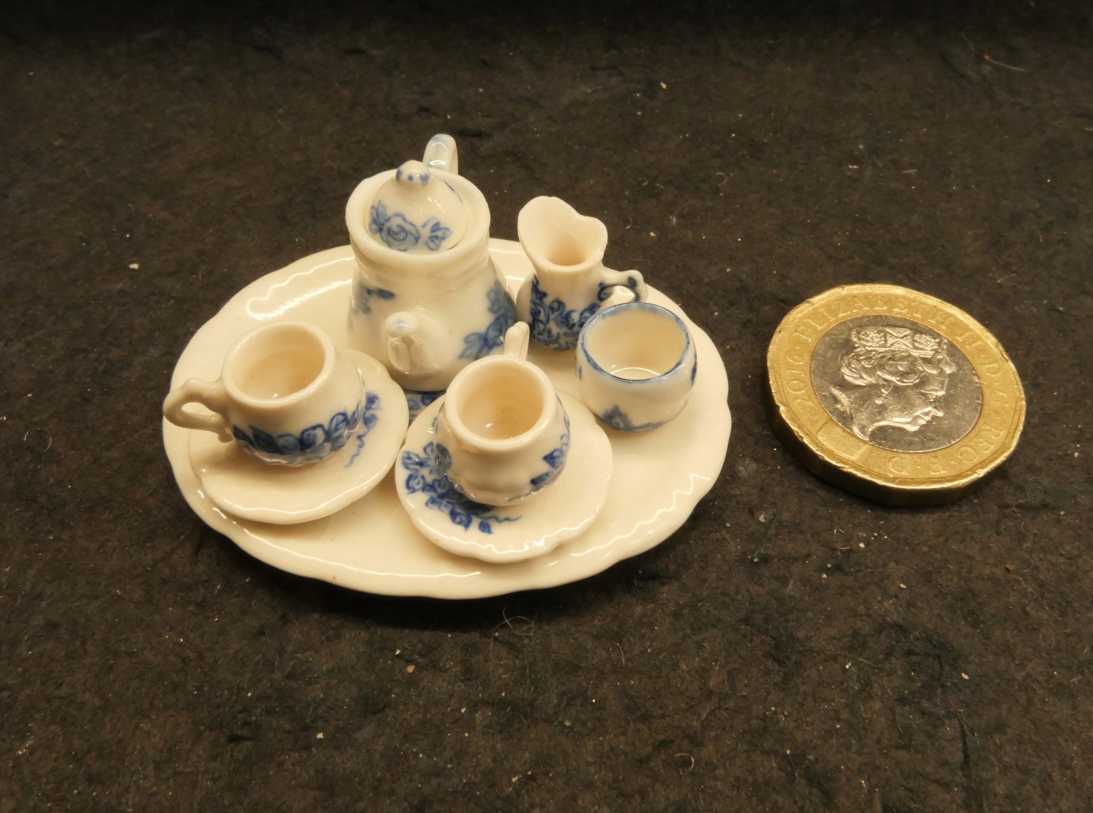 Coffee Set for two  - blue and white