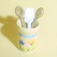 China Spoon Jar & Spoons Peace Pattern