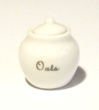 Ceramic Kitchen Storage Jar with Lid - Oats