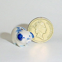 China Piggy Bank, in a  Blue & White Pattern.