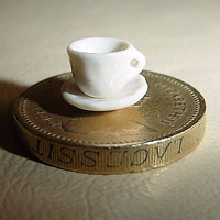 1/24th Scale White China Cup And Saucer