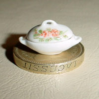 1/24th Scale China Vegetable  Tureen, Floral Pattern