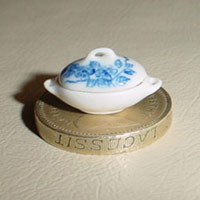 1/24th Scale China Vegetable  Tureen Blue And White