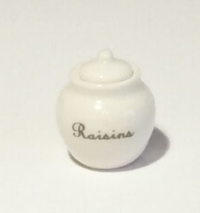 Ceramic Kitchen Storage Jar with Lid - Raisins - Large